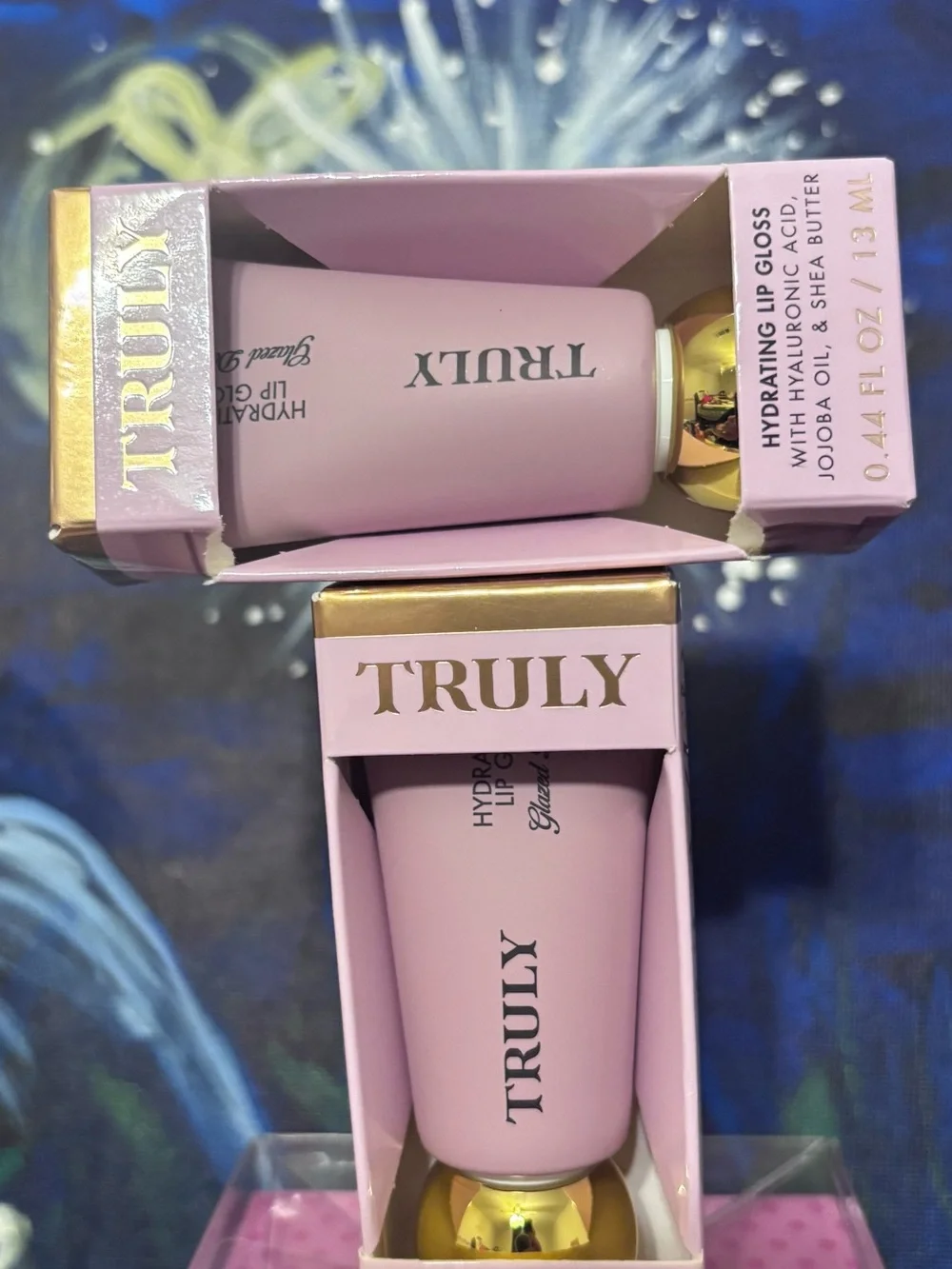 2-for-1!! TRULY Hydrating Lip Gloss - Pale Pink & Gold Accent